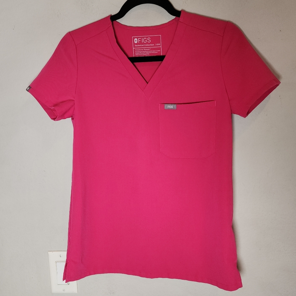 Figs Shocking Pink XXS Catarina One-Pocket Scrub Top PO# 3960 Limited Edition